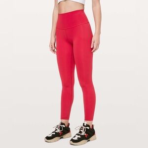 New Red Lululemon Wunder Under High-Rise 7/8 Tight *Full-On Luxtreme 25” Sz 2